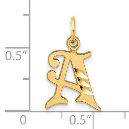 14K Diamond-cut Letter A Initial Charm