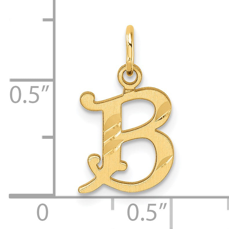 14K Diamond-cut Letter B Initial Charm