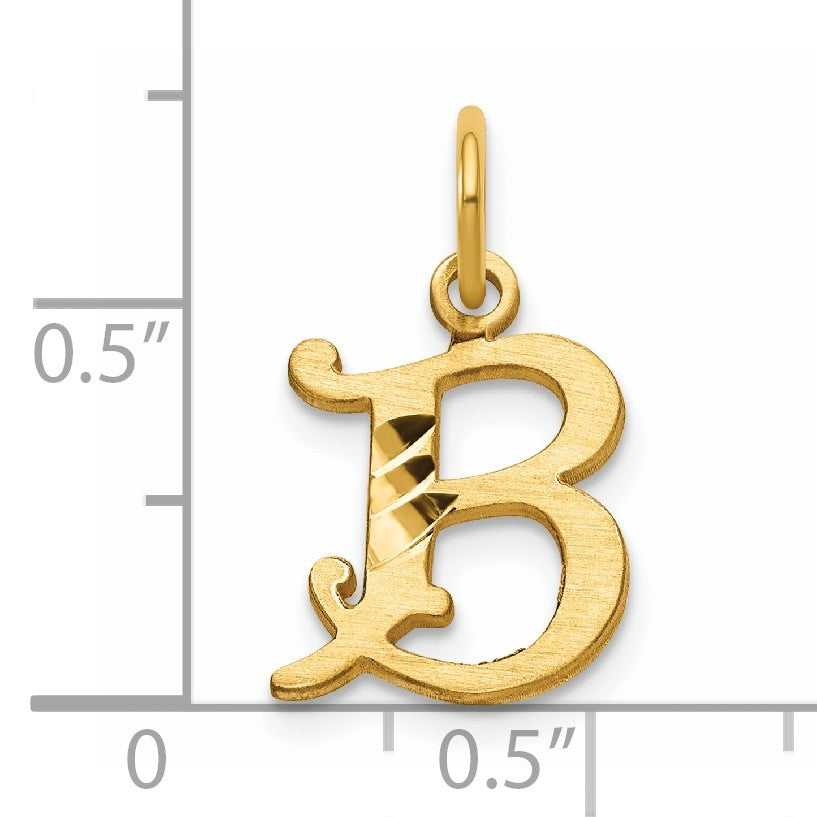 14K Diamond-cut Letter B Initial Charm