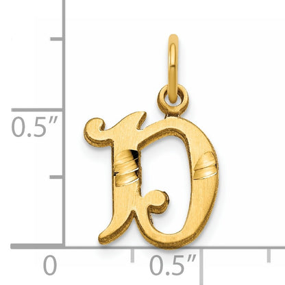 14K Diamond-cut Letter D Initial Charm