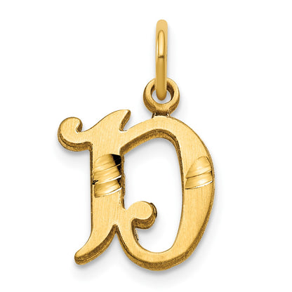 14K Diamond-cut Letter D Initial Charm