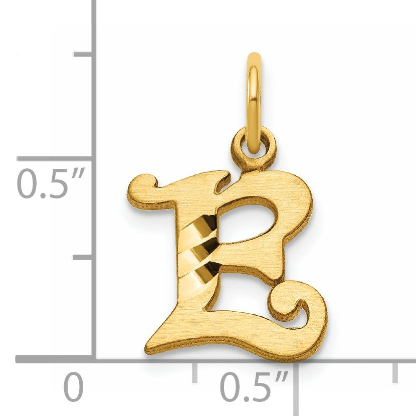 14K Diamond-cut Letter E Initial Charm
