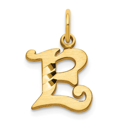 14K Diamond-cut Letter E Initial Charm