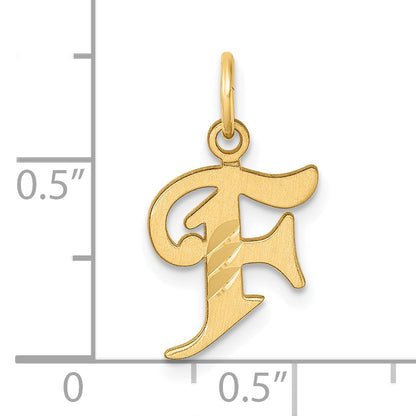 14K Diamond-cut Letter F Initial Charm
