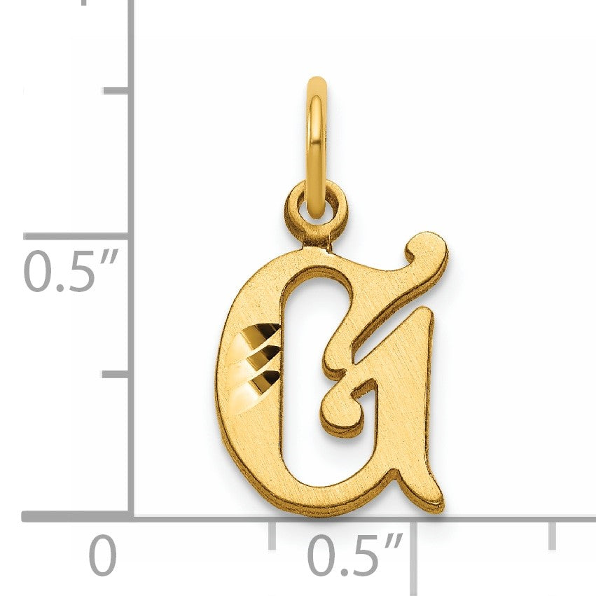 14K Diamond-cut Letter G Initial Charm