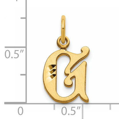 14K Diamond-cut Letter G Initial Charm
