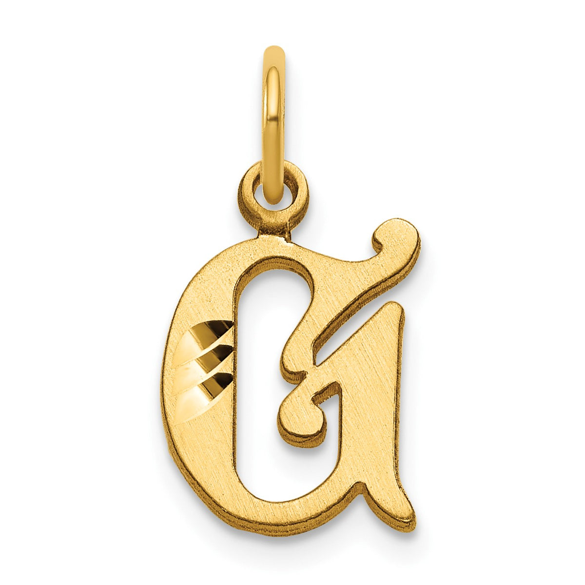 14K Diamond-cut Letter G Initial Charm