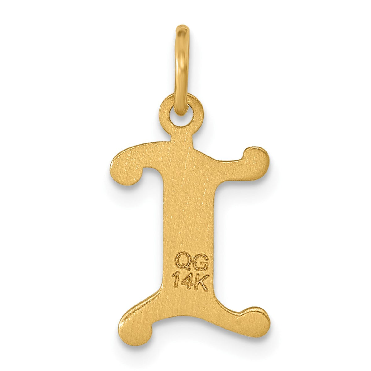 14K Diamond-cut Letter I Initial Charm