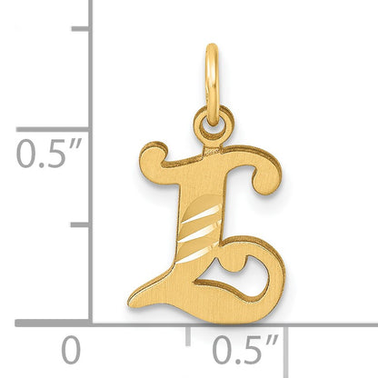 14K Diamond-cut Letter L Initial Charm