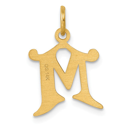 14K Diamond-cut Letter M Initial Charm