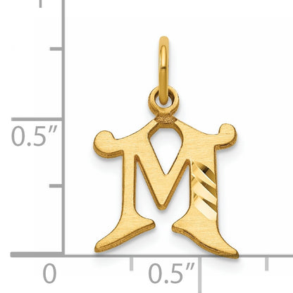 14K Diamond-cut Letter M Initial Charm