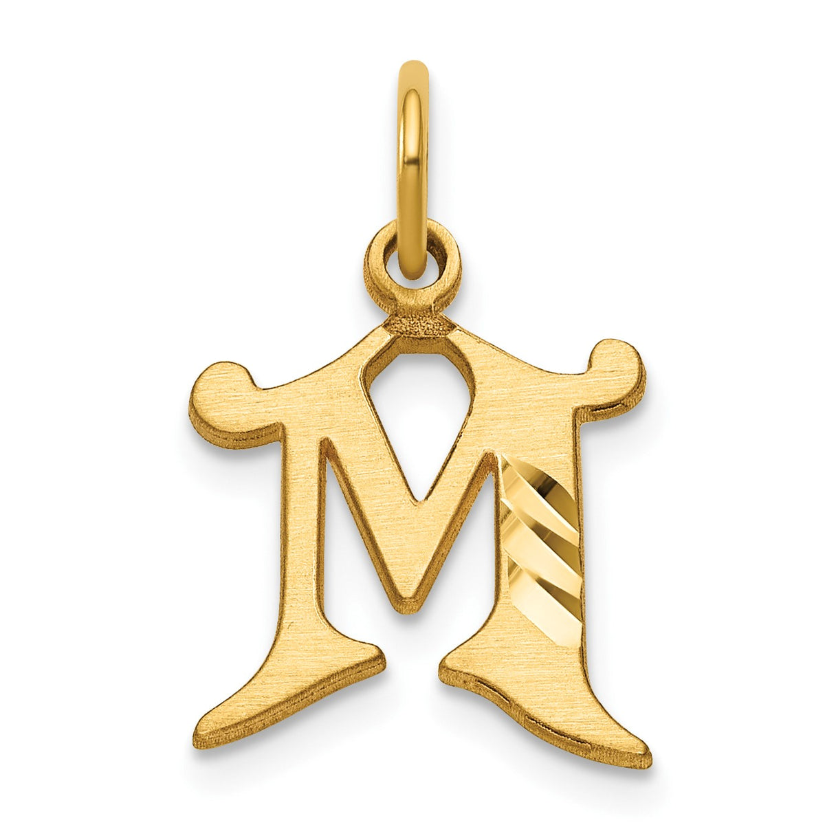 14K Diamond-cut Letter M Initial Charm