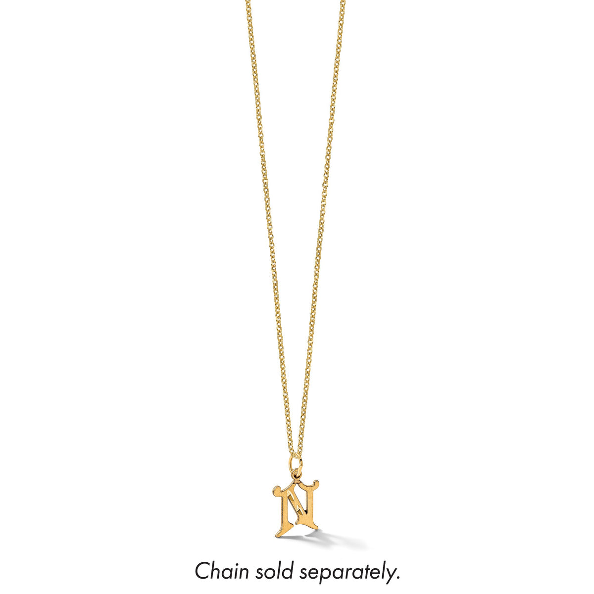 14K Diamond-cut Letter N Initial Charm