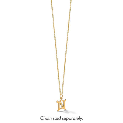 14K Diamond-cut Letter N Initial Charm