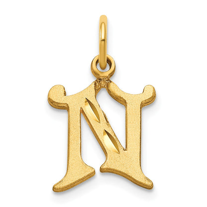 14K Diamond-cut Letter N Initial Charm