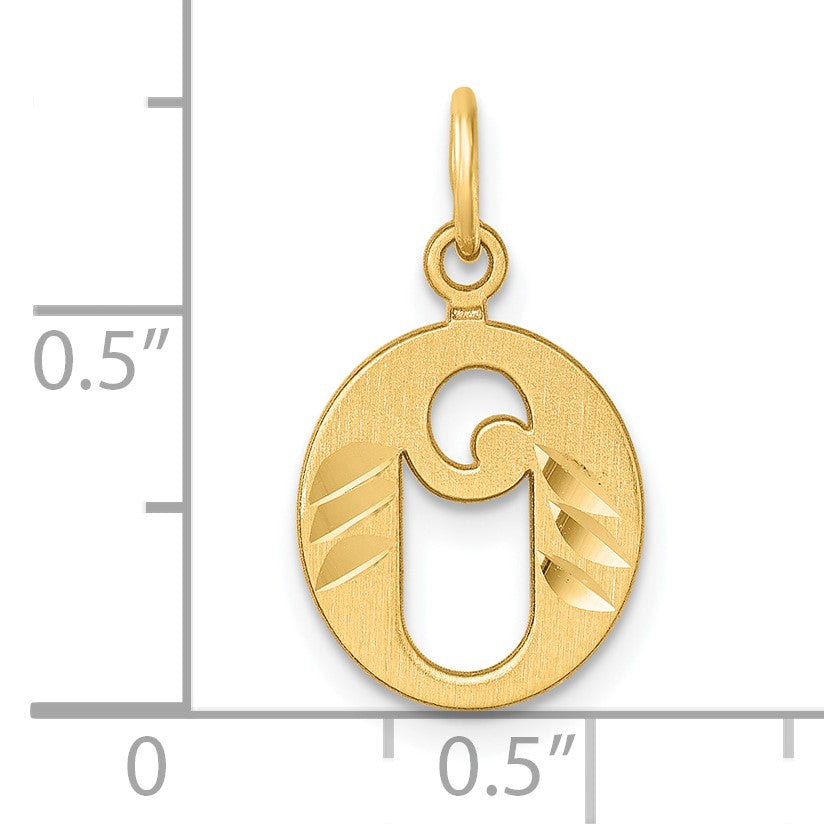 14K Diamond-cut Letter O Initial Charm