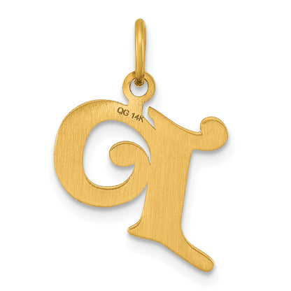 14K Diamond-cut Letter P Initial Charm