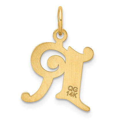 14K Diamond-cut Letter R Initial Charm