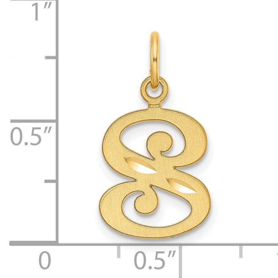 14K Diamond-cut Letter S Initial Charm