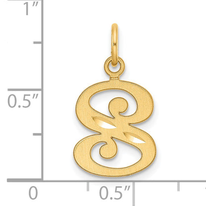 14K Diamond-cut Letter S Initial Charm