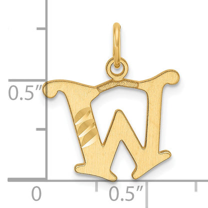 14K Diamond-cut Letter W Initial Charm