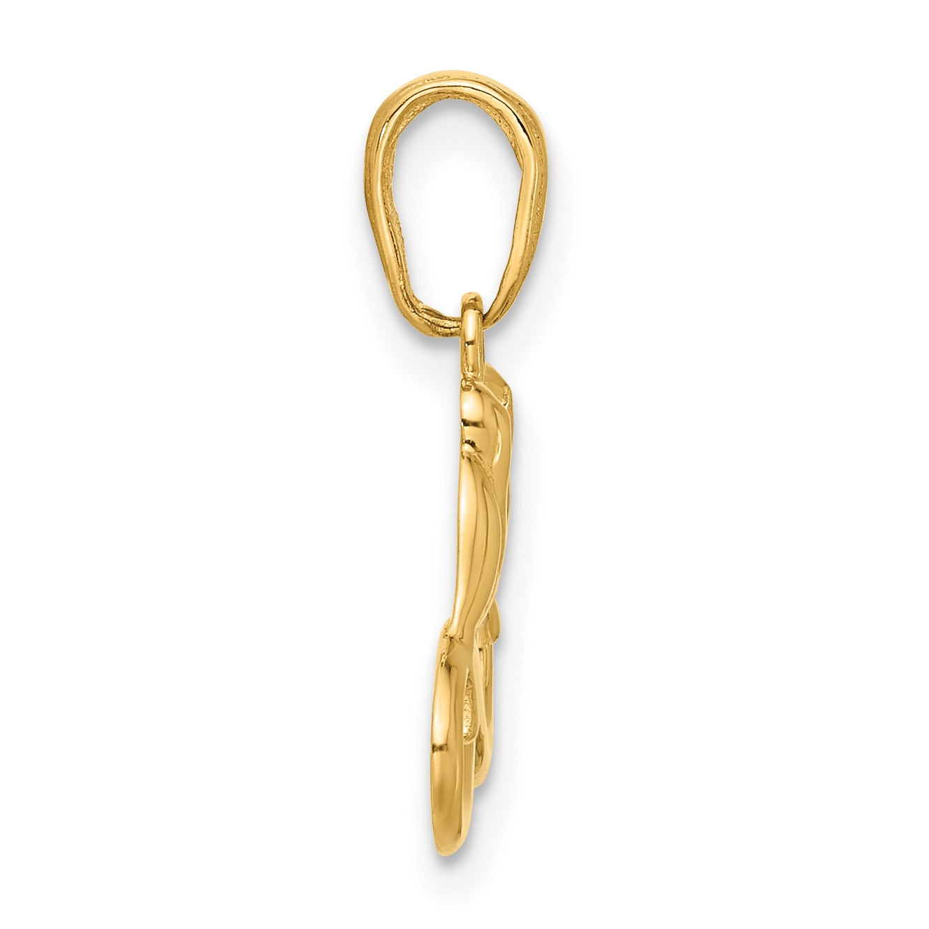 14K and White Rhodium Diamond-cut Infinity Love Birds Pendant