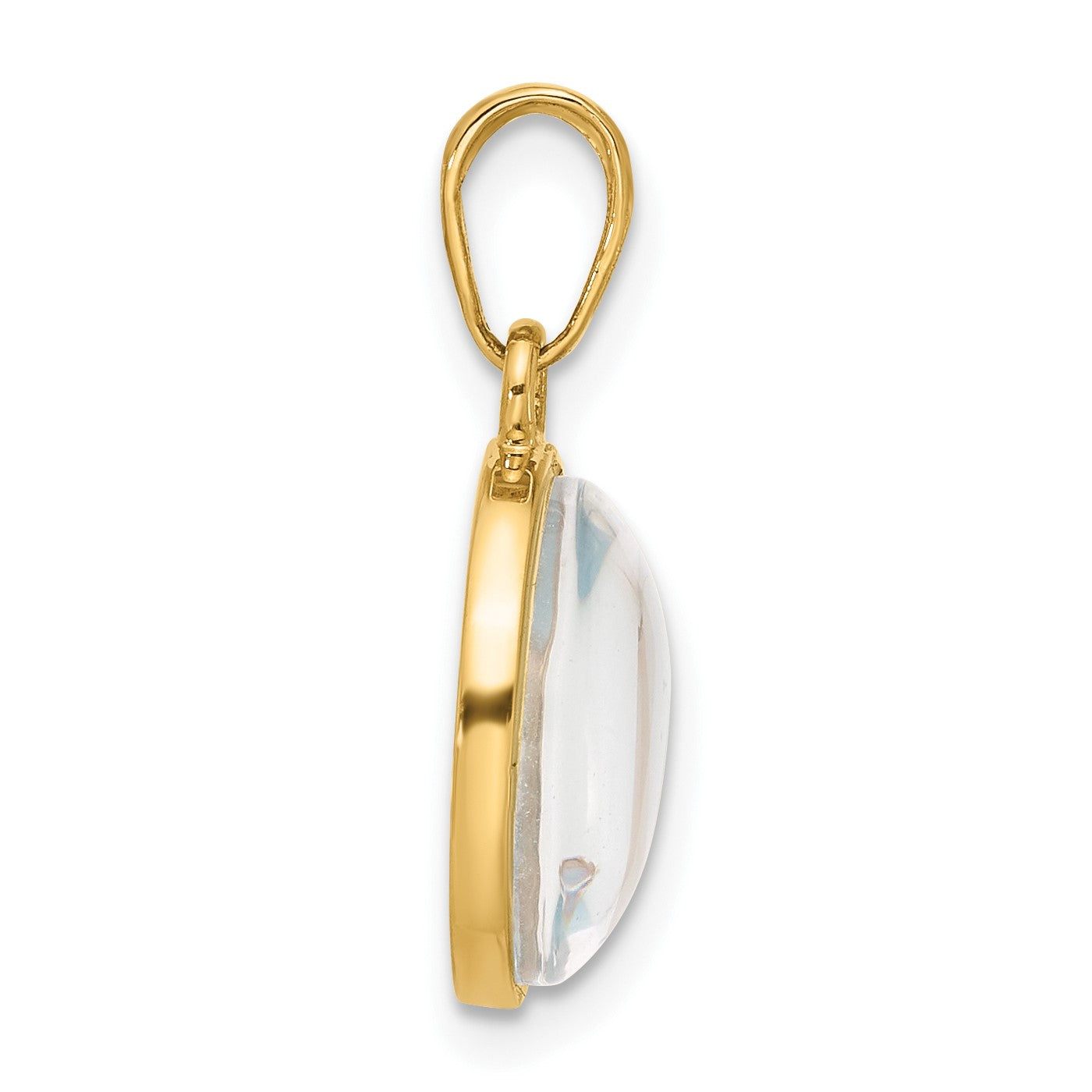 14K Polished with Blue Enamel and Clear Epoxy Resin It's A Boy Pendant