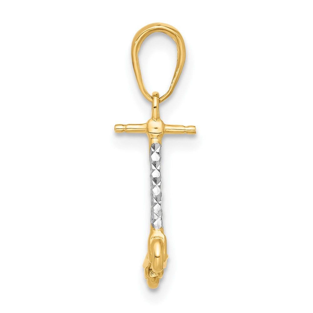 14K and White Rhodium D/C 3D Scooter Pendant