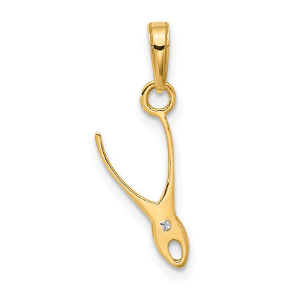 14k and White Rhodium Diamond-cut 3-D Pliers Pendant