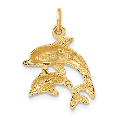 14k Dolphin Pair Charm