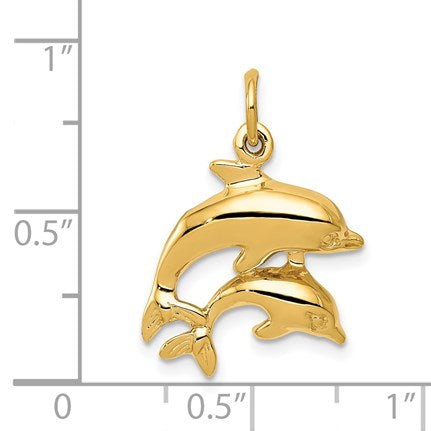 14k Dolphin Pair Charm