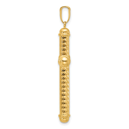 14K Polished and Diamond-cut Cross Pendant