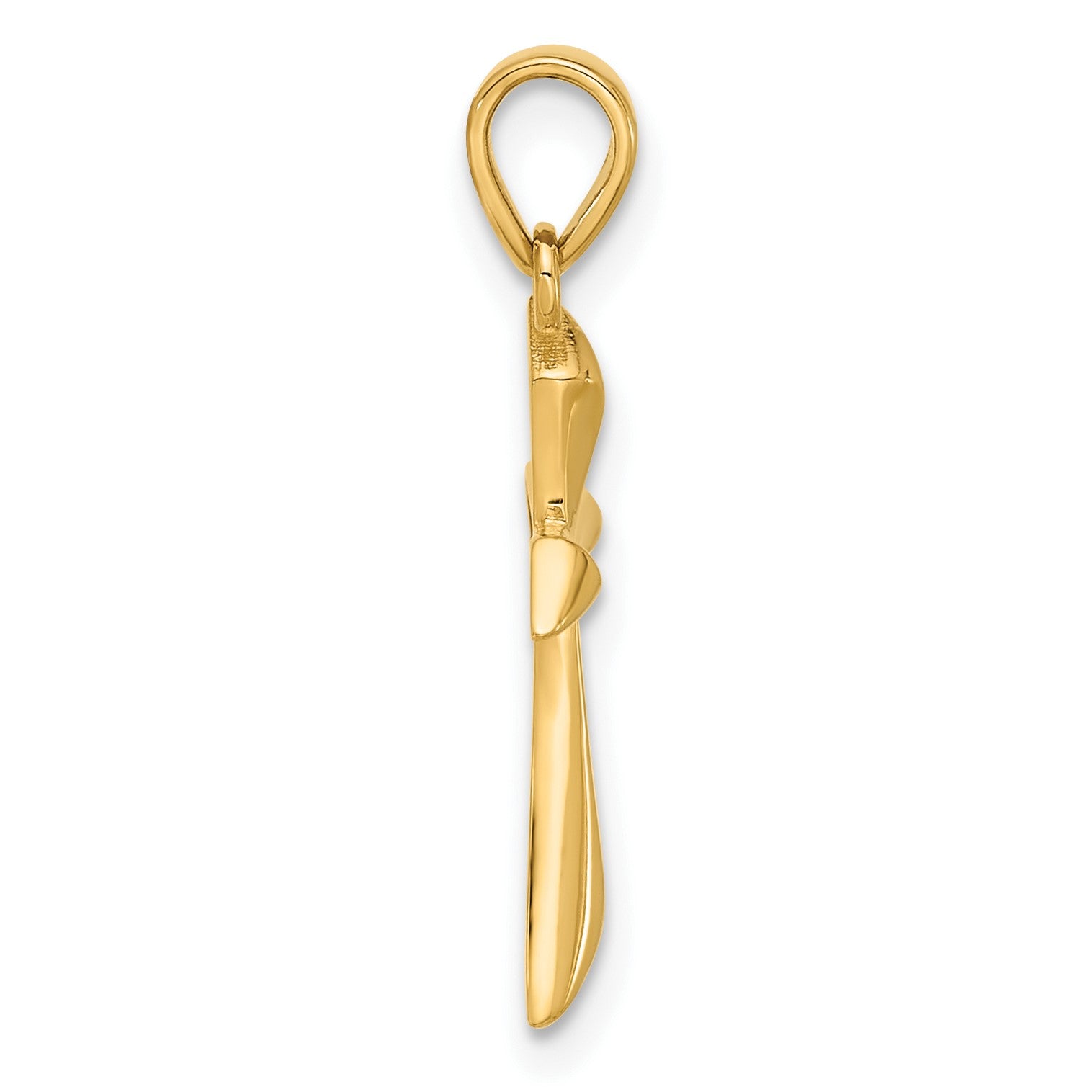 14K Polished Angled Cross Pendant