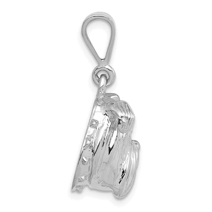 14k White Gold Bulldog Pendant