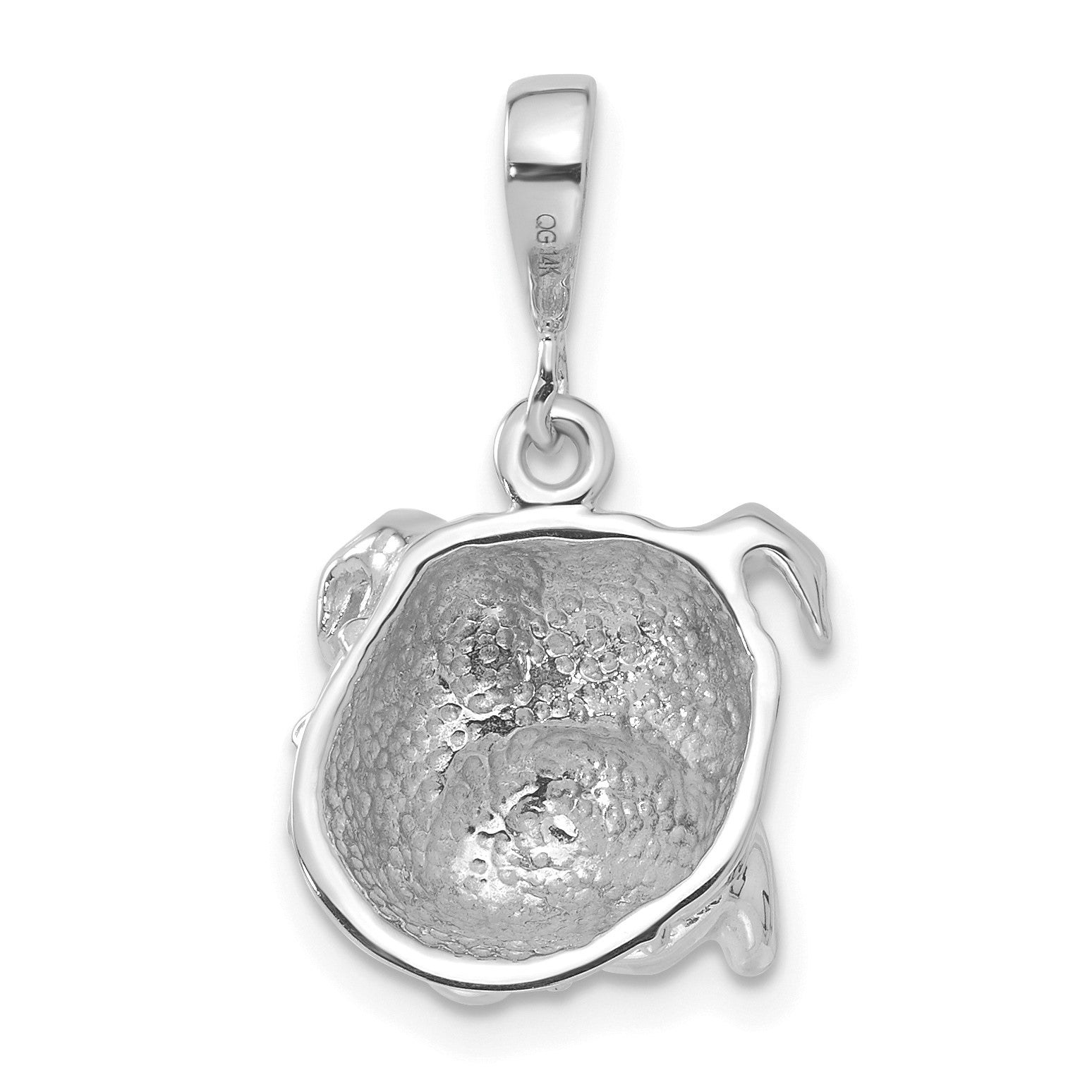 14k White Gold Bulldog Pendant