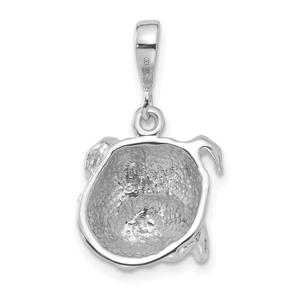 14k White Gold Bulldog Pendant
