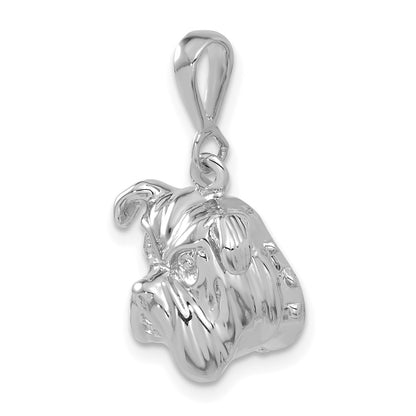 14k White Gold Bulldog Pendant