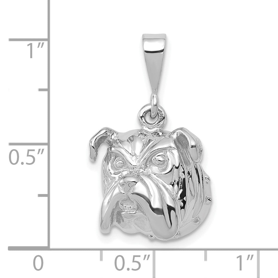 14k White Gold Bulldog Pendant