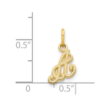 14KY Script Letter A Initial Charm