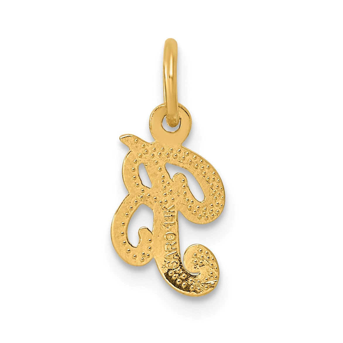 14KY Script Letter B Initial Charm