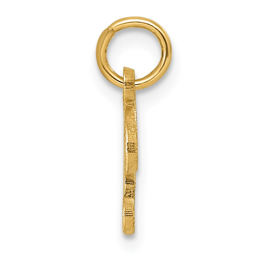 14KY Script Letter F Initial Charm