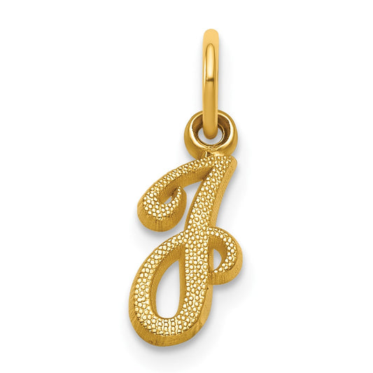 14KY Script Letter J Initial Charm