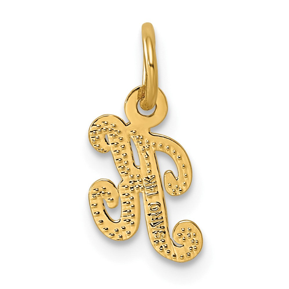 14KY Script Letter K Initial Charm