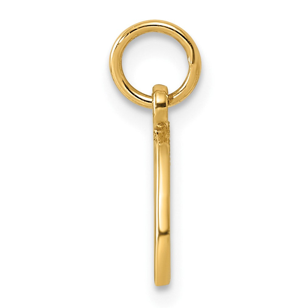 14kY Script Letter O Initial Charm