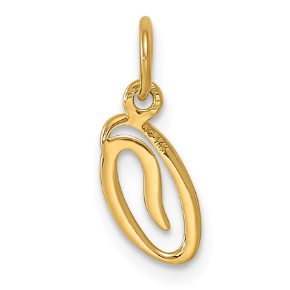 14kY Script Letter O Initial Charm