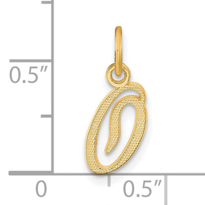 14kY Script Letter O Initial Charm