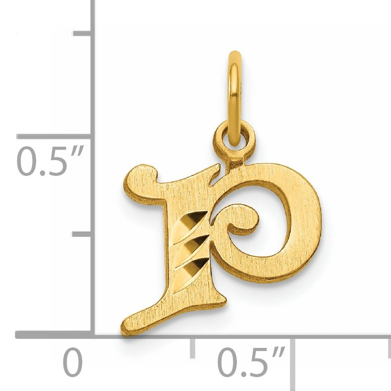 14k Letter P Initial Charm