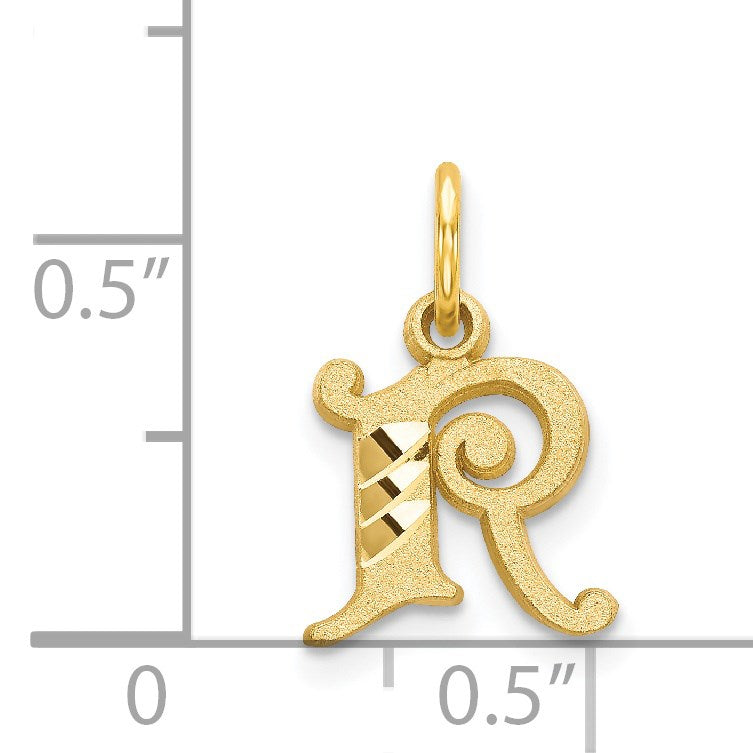 14k Letter R Initial Charm