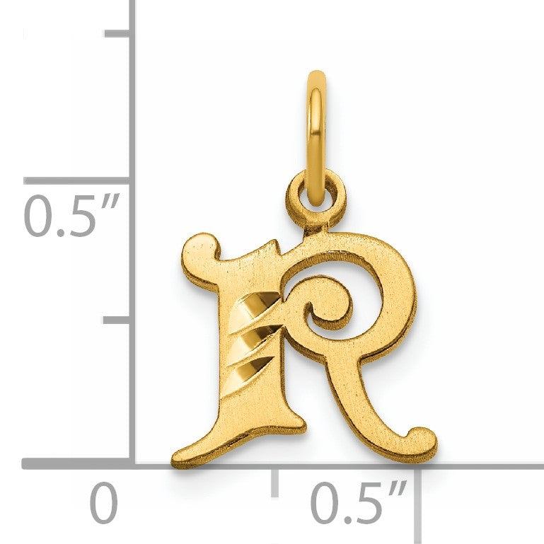 14k Letter R Initial Charm