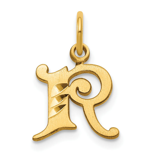 14k Letter R Initial Charm